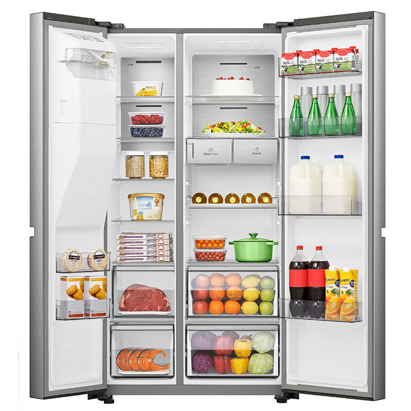 Frigorífico americano Hisense RS818N4TIC – 632 L, Total No Frost, Dispensador agua y hielo