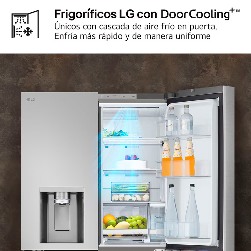 Frigorífico americano LG GMF961PY3E – 645 L, Inox antihuellas, dispensador de agua y hielo