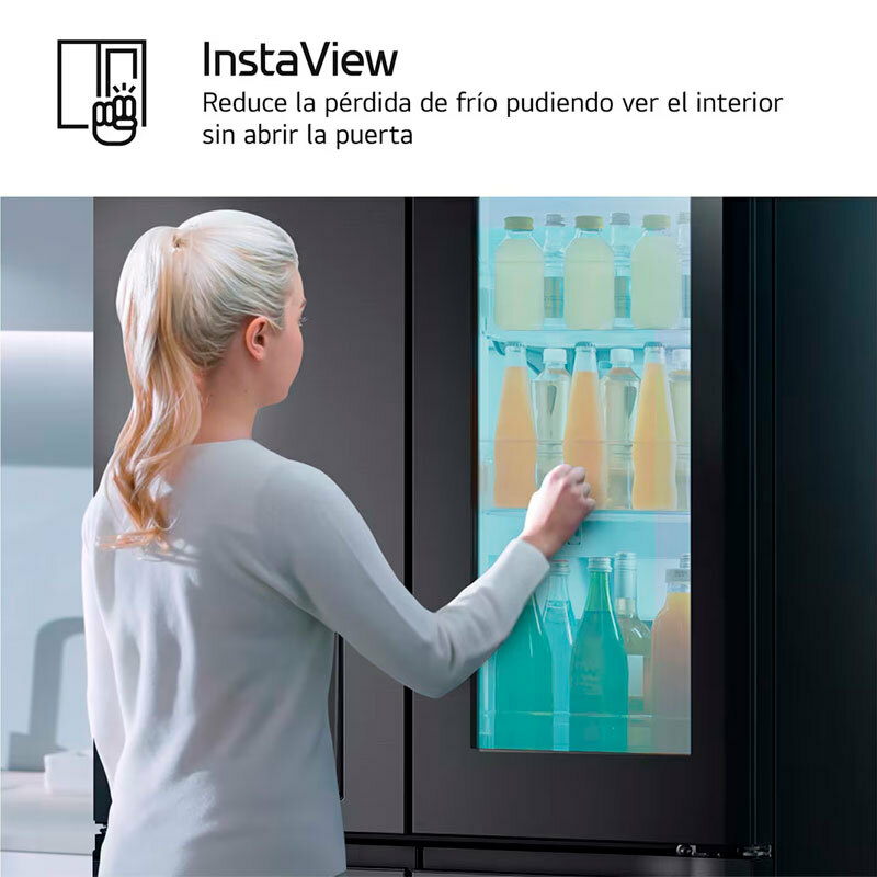 Frigorífico americano LG GMG961EVKE – 637L, InstaView, acero negro antihuellas