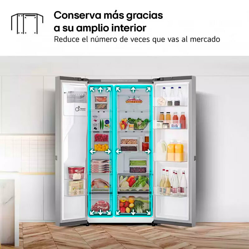 Frigorífico americano LG GSLC40PYPE – 638 L, Total No Frost, Dispensador de agua y hielo
