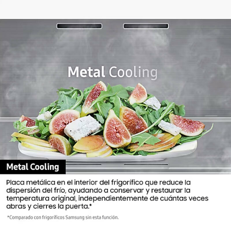 Frigorífico americano Samsung RF65DG960ESREF – 646 L, Triple Cooling Plus, Dispensador agua y hielo