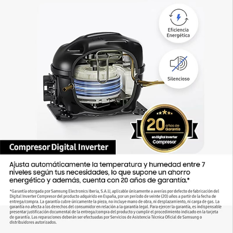Frigorífico americano Samsung RF65DG960ESREF – 646 L, Triple Cooling Plus, Dispensador agua y hielo
