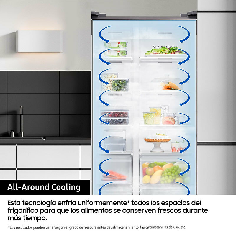 Frigorífico americano Samsung RS70F64KETEF – 640 L, No Frost, Dispensador agua y hielo