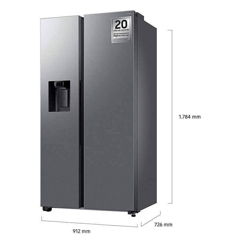 Frigorífico americano Samsung RS70F64KETEF – 640 L, No Frost, Dispensador agua y hielo