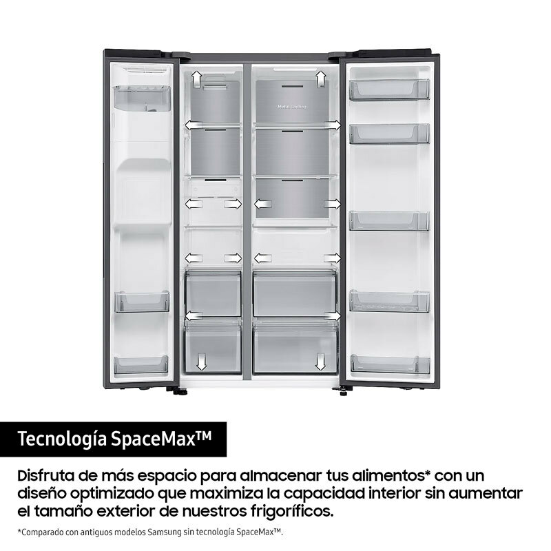 Frigorífico americano Samsung RS70F64KETEF – 640 L, No Frost, Dispensador agua y hielo