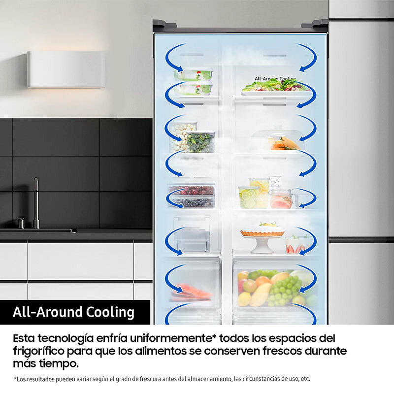 Frigorífico americano Samsung RS80F64KDFEF – 640 L, No Frost, Agua y hielo