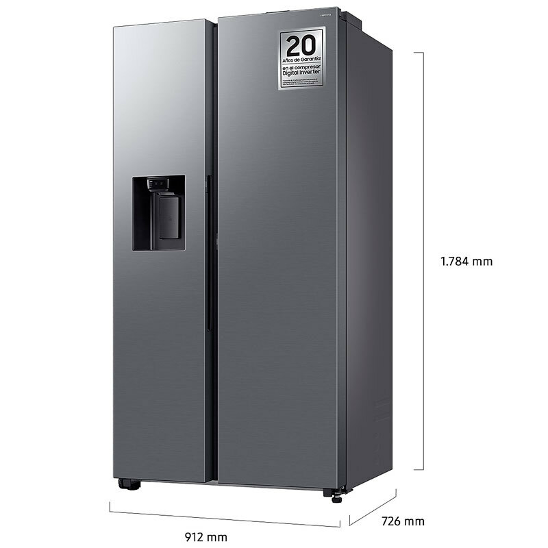 Frigorífico americano Samsung RS80F64KDTEF – 640 L, dispensador agua y hielo, AI Inverter