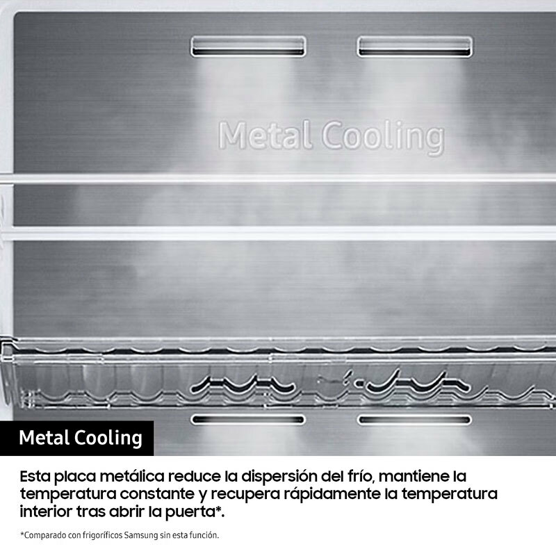 Frigorífico americano Samsung RS80F66KCTEF – 634 L, Twin/Metal Cooling, Dispensador agua y hielo