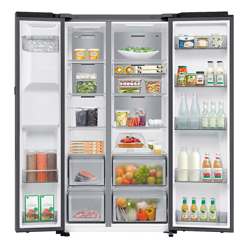 Frigorífico americano Samsung RS90F64EETEF – 621 L, AI Inverter 20 años, Dispensador agua y hielo