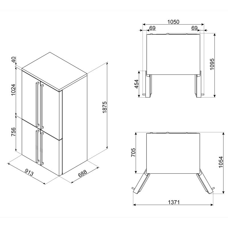 Frigorífico americano Smeg FQ960P6 – 572 L, Total No Frost, Compresor Inverter