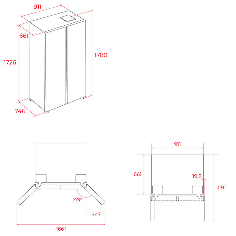 Frigorífico americano Teka RLF74917GBK – 627 L, Total No Frost, Motor Inverter silencioso