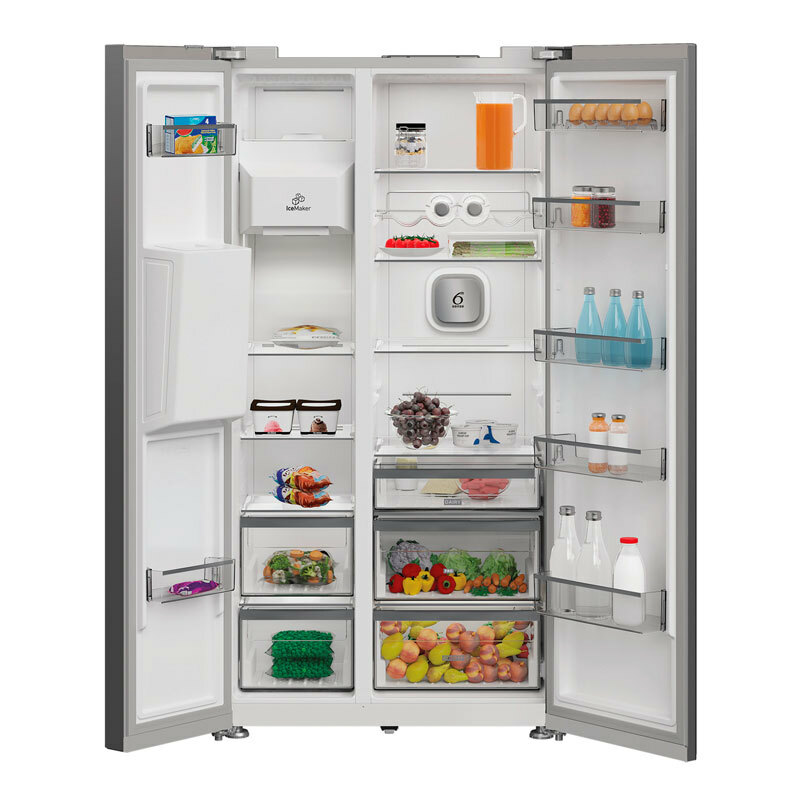 Frigorífico americano Whirlpool WHG26574WX5E – 578 L, Total No Frost, Dispensador agua y hielo