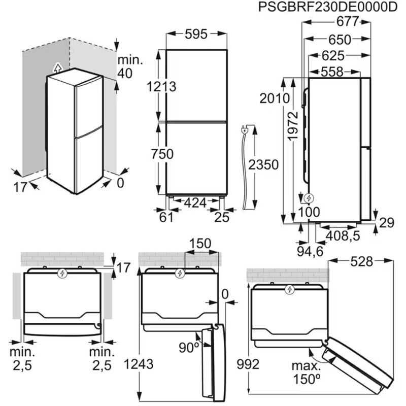 Frigorífico combi AEG ORC6N361EW – TwinTech No Frost, 366 L, Clase E