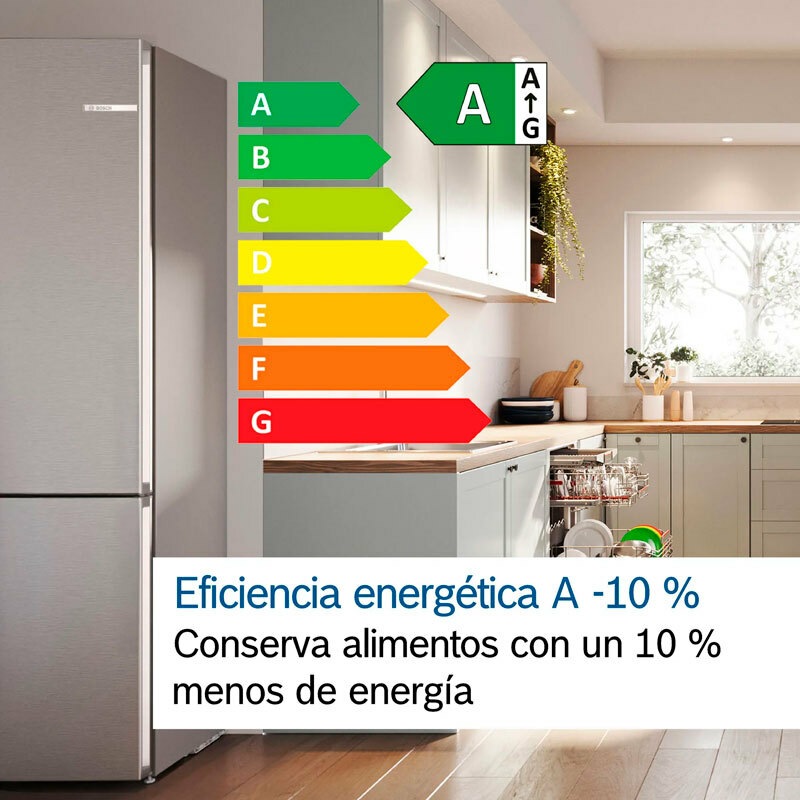 Frigorífico combi Bosch KGN392I1F – 363 L, Total NoFrost, Inox antihuellas