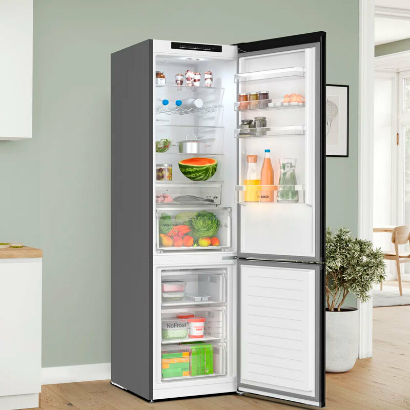 Frigorífico Combi Bosch KGN392XCF – 363 L, Total NoFrost, Acero negro antihuellas