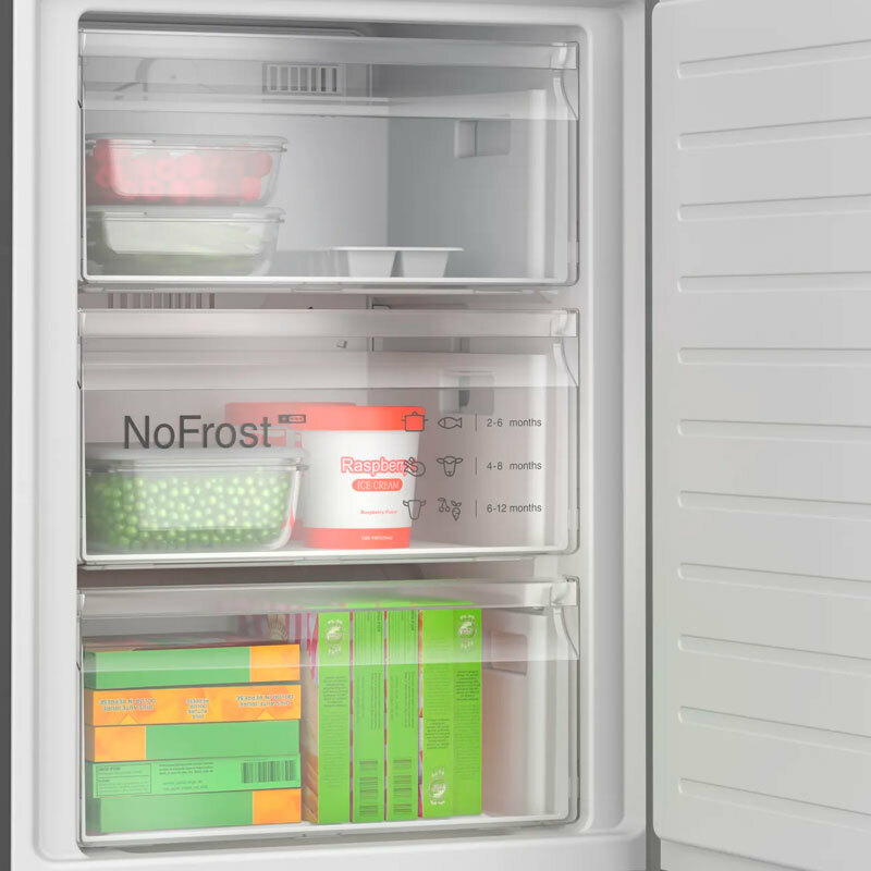 Frigorífico Combi Bosch KGN392XCF – 363 L, Total NoFrost, Acero negro antihuellas