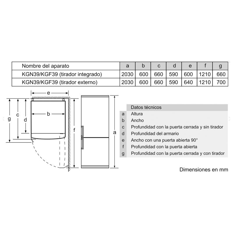 Frigorífico Combi Bosch KGN39VIDB – 368 L, Total NoFrost, Acero antihuellas