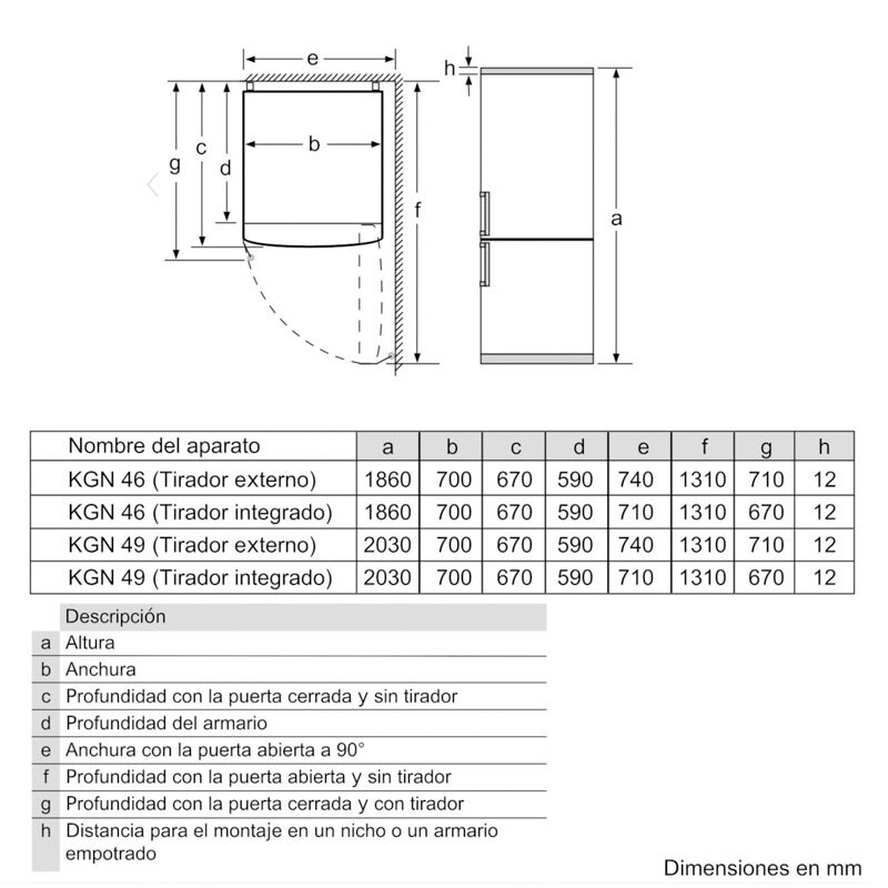 Frigorífico combi Bosch KGN493IDA – 438 L, Total No Frost, Inox antihuellas