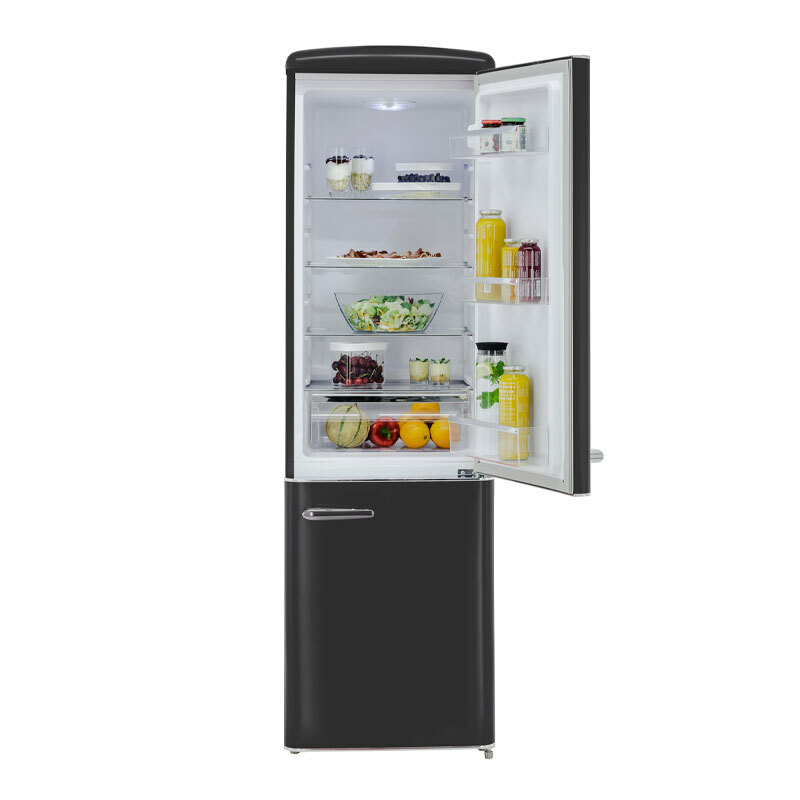 Frigorífico combi Exquisit RKGC250-70-H-160E – 244 L, Negro mate, Clase E