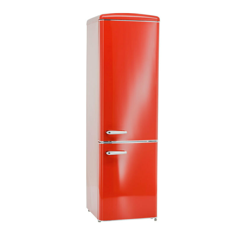 Frigorífico combi Exquisit RKGC250-70-H-160E – 244 L, Rojo retro, Congelador inferior