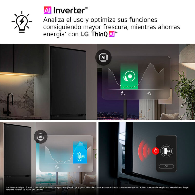 Frigorífico Combi LG GBBSJ20DPY – 375 L, No Frost, Wi‑Fi ThinQ