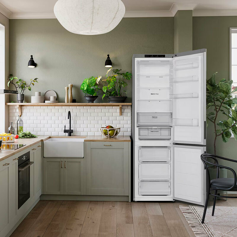 Frigorífico combi LG GBV22NCDPY – 387 L, Total No Frost, Inox antihuellas