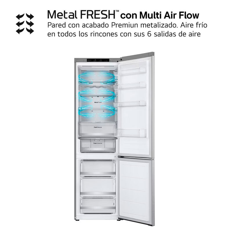 Frigorífico combi LG GBV7280AMB – 387 L, Total No Frost, Inox antihuella