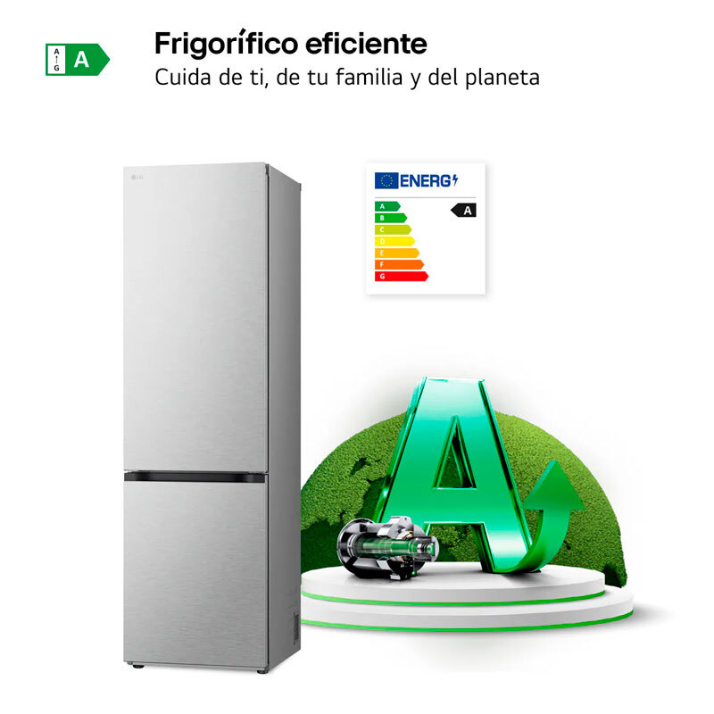 Frigorífico combi LG GBV7280AMB – 387 L, Total No Frost, Inox antihuella