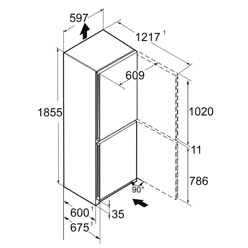 Frigorífico combi Liebherr CNSDD-5223-20-001 – 330 L, NoFrost DuoCooling, SmartSteel anti-huellas