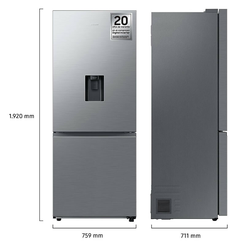 Frigorífico combi Samsung RB50DG632ES9EF – 505 L, No Frost, Dispensador de agua