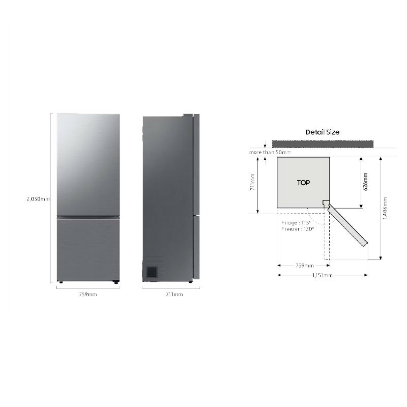 Frigorífico combi Samsung RB53DG703CS9EF – 538 L, Twin Cooling Plus, Wi‑Fi