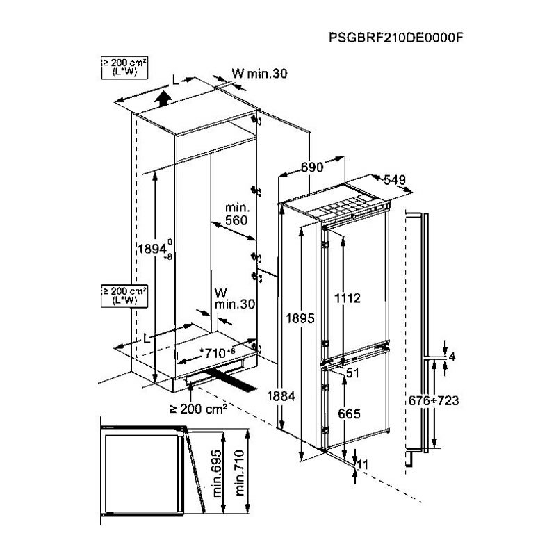 Frigorífico combi integrable AEG NSC7P751ES – 376 L, Total No Frost, GreenZone+
