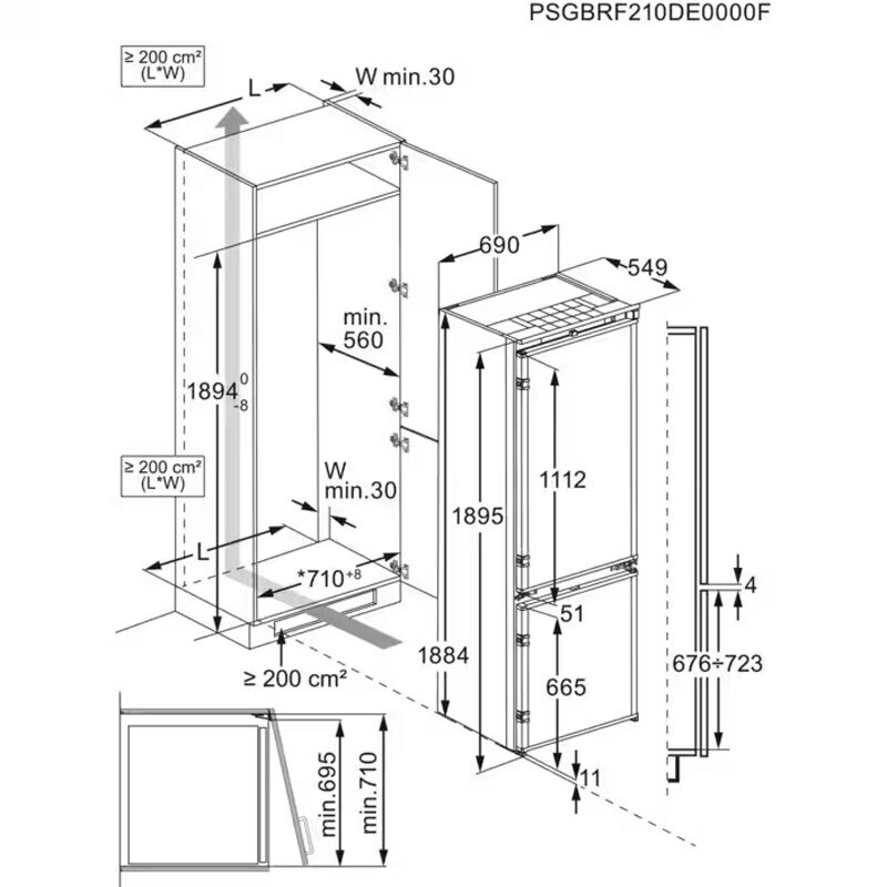 Frigorífico combi integrable Electrolux ENG7TE75S – 376 L, Total No Frost, Compresor Inverter