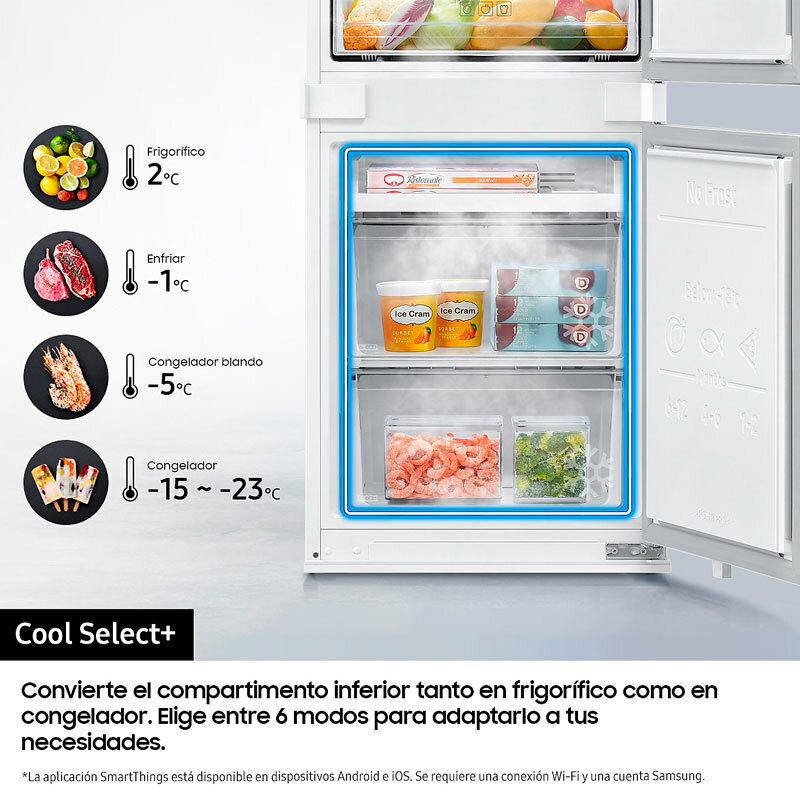 Frigorífico combi integrable Samsung BRB80F30ADS0EF – 298 L, Twin Cooling, Wi‑Fi SmartThings