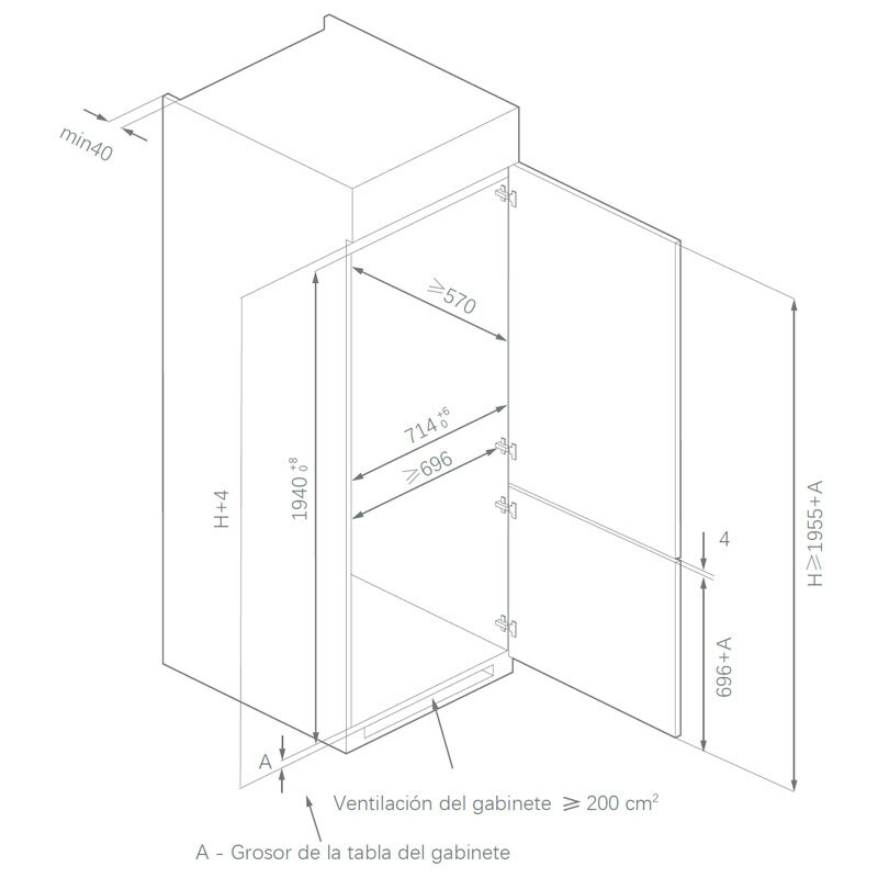 Frigorífico combi integrable Teka RBF78785FI – 403 L, Total No Frost, 29 dB