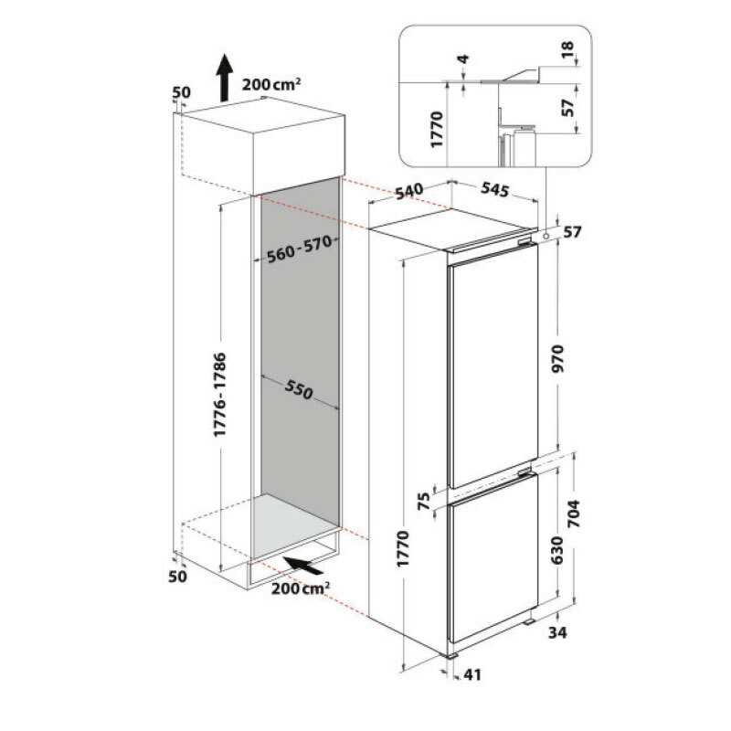 Frigorífico combi integrable Whirlpool ART 66112 – 273 L, No Frost, 35 dB