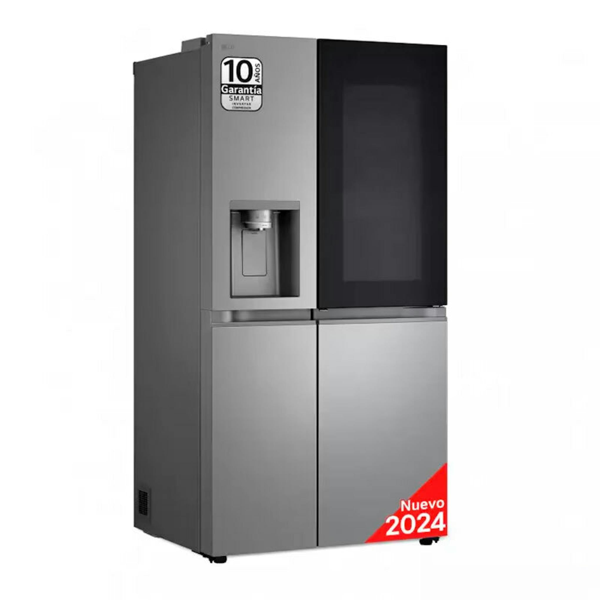 Frigorífico americano LG GSXE80PYBD.APYQEUR inox de cuatro puertas con dispensador