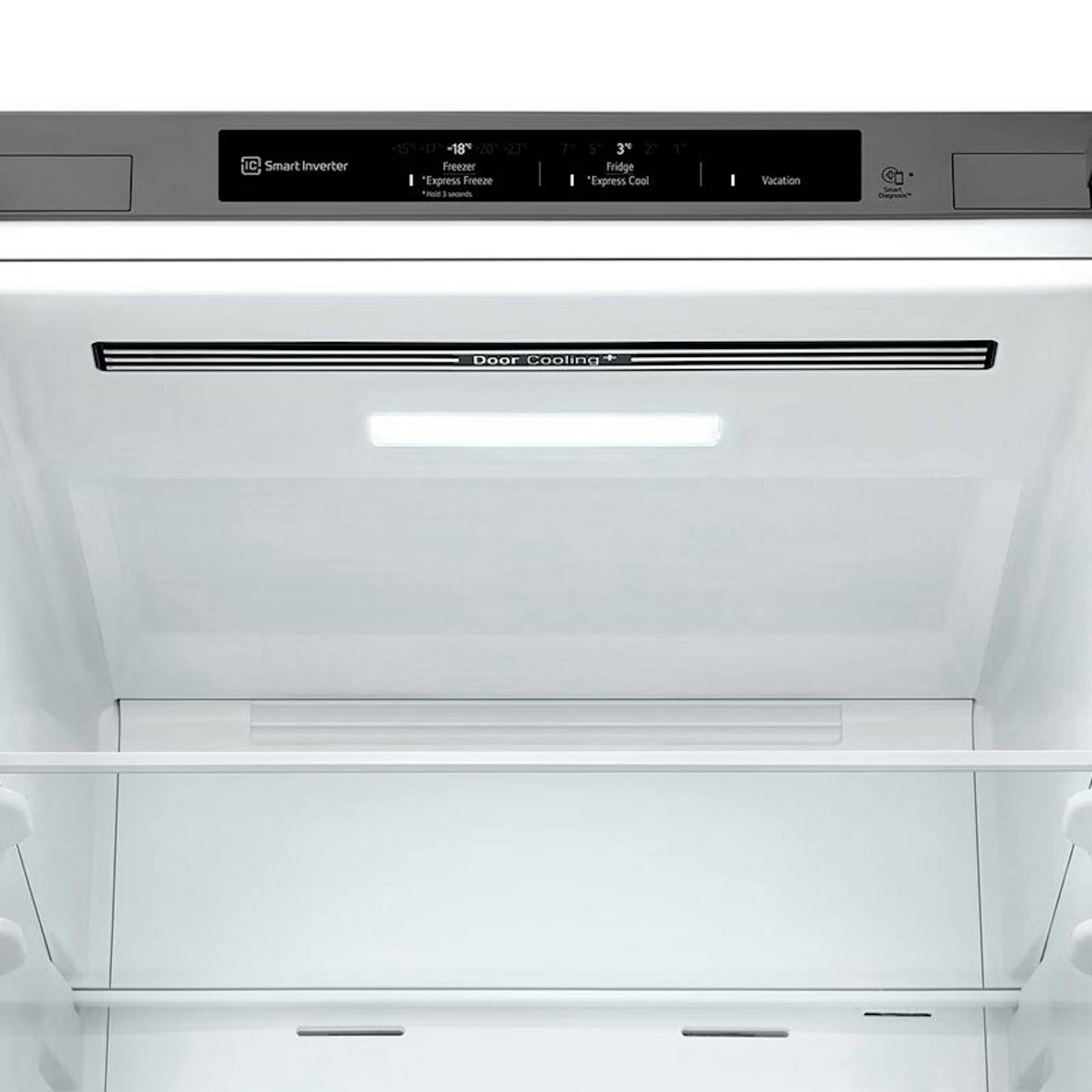 Interior del frigorífico combi LG GBV22NCDPY en inox