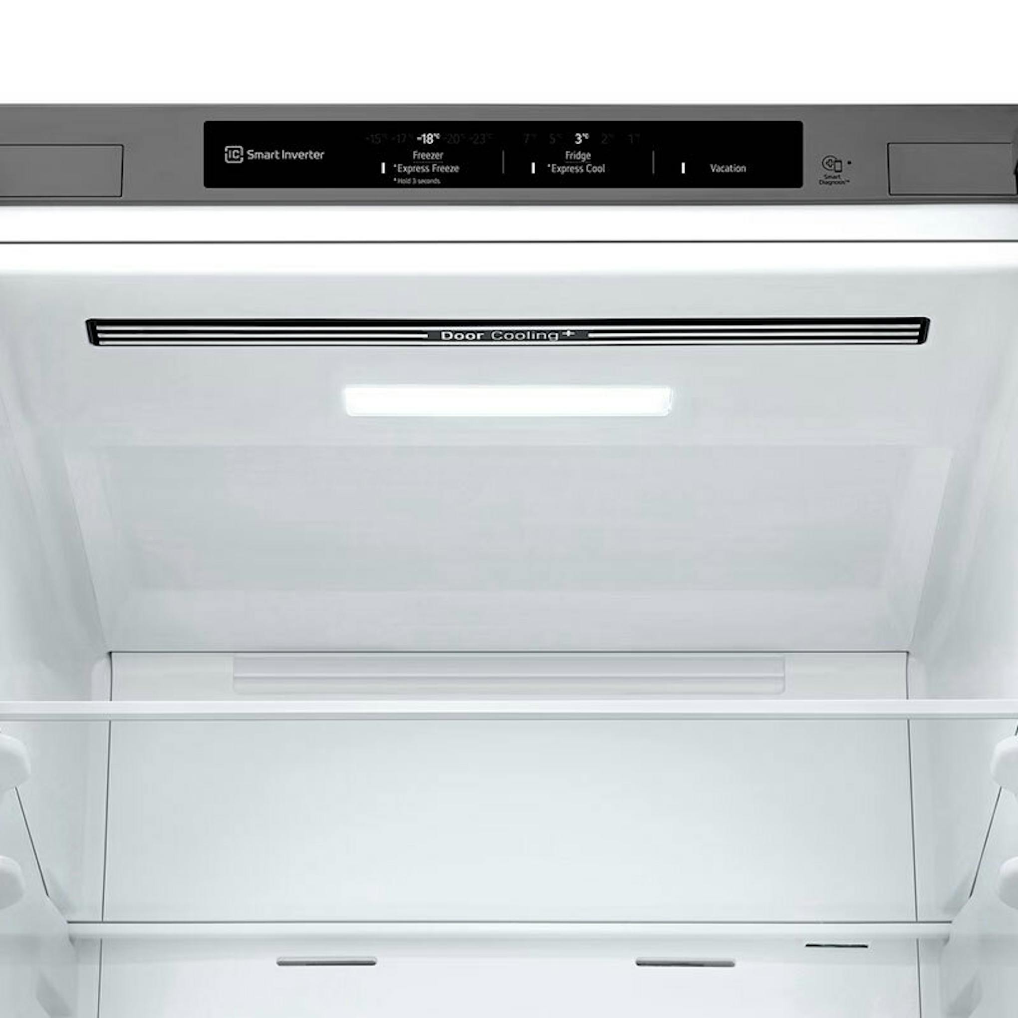 Interior del frigorífico combi LG GBV22NCDPY en inox