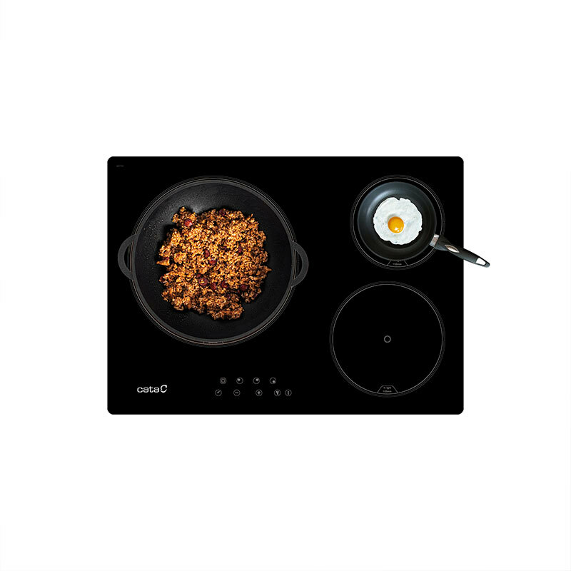 Placa vitrocerámica CATA TT5003/G – 60 cm, 3 zonas High Light (zona triple), Control táctil deslizante
