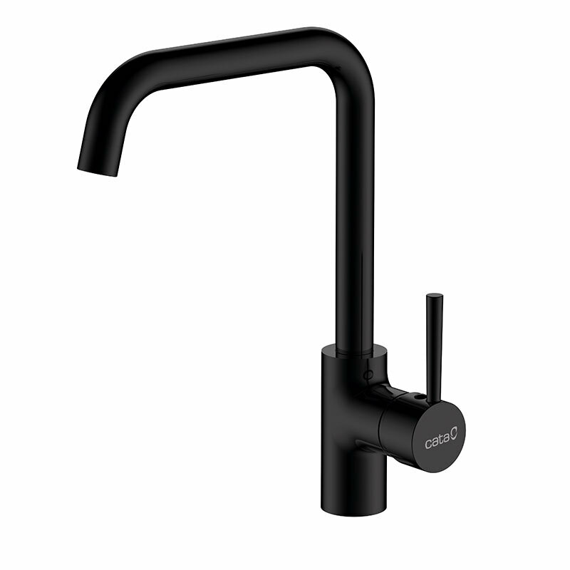 Grifo de cocina Cata BSA BK – Negro mate, Caño alto 360º, Monomando