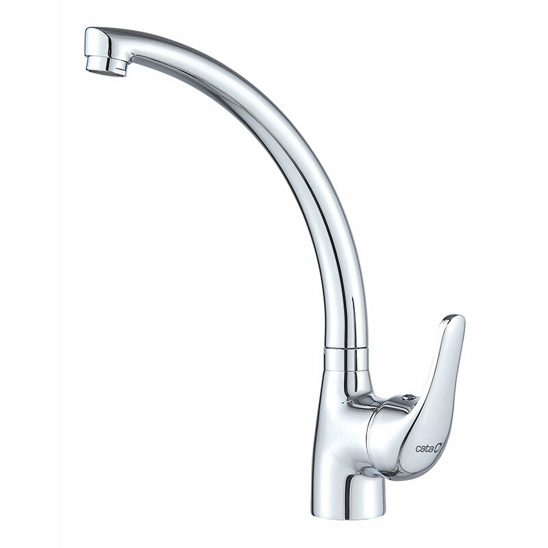 Grifo de cocina CATA CBA CROMO /E – Caño alto giratorio 360°, Ahorro de agua, Cartucho cerámico