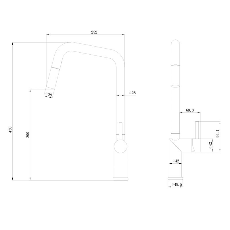 Grifo de cocina Poalgi C1BL – Blanco mate, Caño alto extraíble, Ahorro agua 5 L/min
