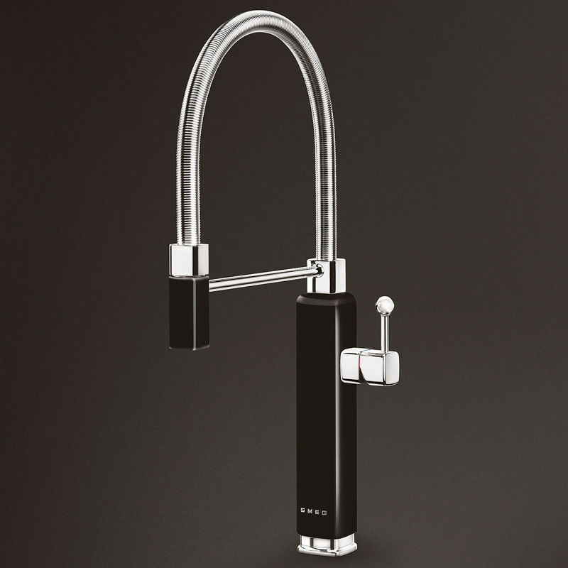 Grifo de cocina Smeg MDF50BL – Monomando, Caño giratorio 360°, Ducha extraíble