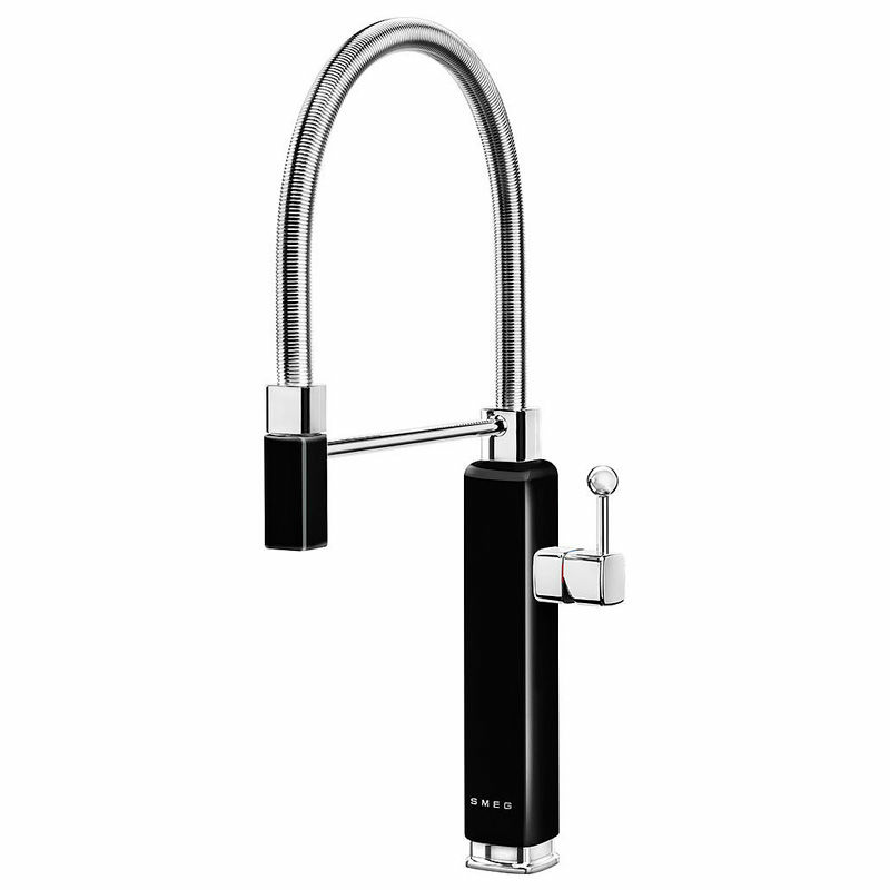 Grifo de cocina Smeg MDF50BL – Monomando, Caño giratorio 360°, Ducha extraíble