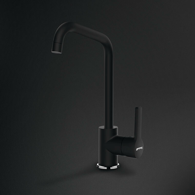 Grifo de cocina Smeg MI3MN – Negro mate, Monomando, Caño 360º