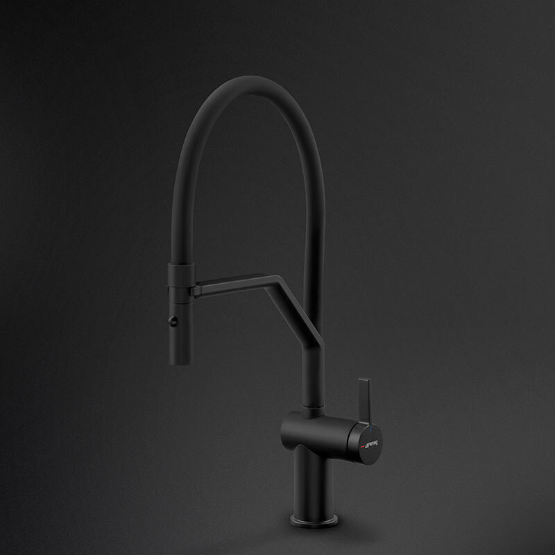 Grifo de cocina Smeg MID20MN – Negro mate, Caño extraíble 360°, Cartucho cerámico 35 mm