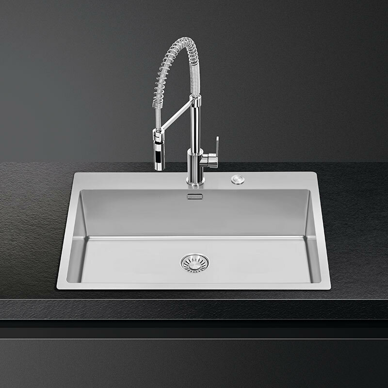 Grifo de cocina semiprofesional Smeg MID5CR – Cromo, Ducha extraíble 180°, Ahorro de agua