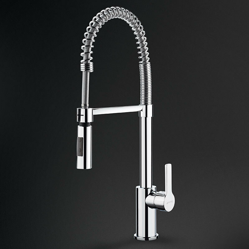 Grifo de cocina semiprofesional Smeg MID5CR – Cromo, Ducha extraíble 180°, Ahorro de agua