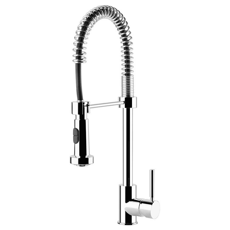 Grifo de cocina monomando Smeg MID9CR – Cromo, Ducha extraíble, Caño 360°